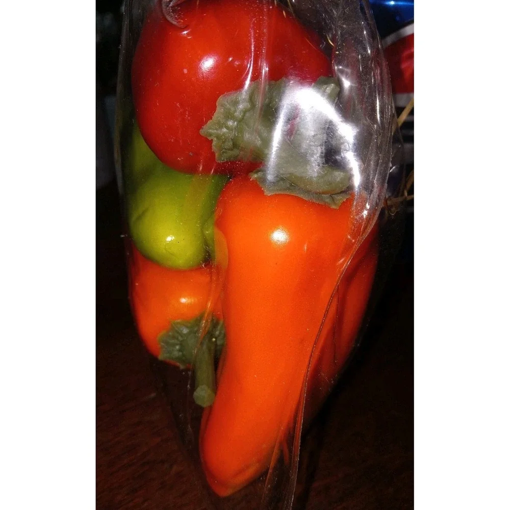 8‎ Artificial Chile Peppers Decorative Vegetable Fake Home Decor Farmhouse NEW